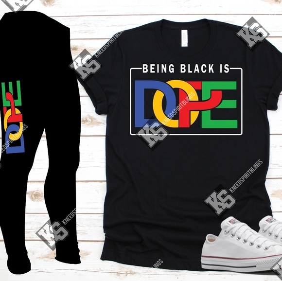 Being Black is Dope Tee‎ and Legging Set - Picture 1 of 1
